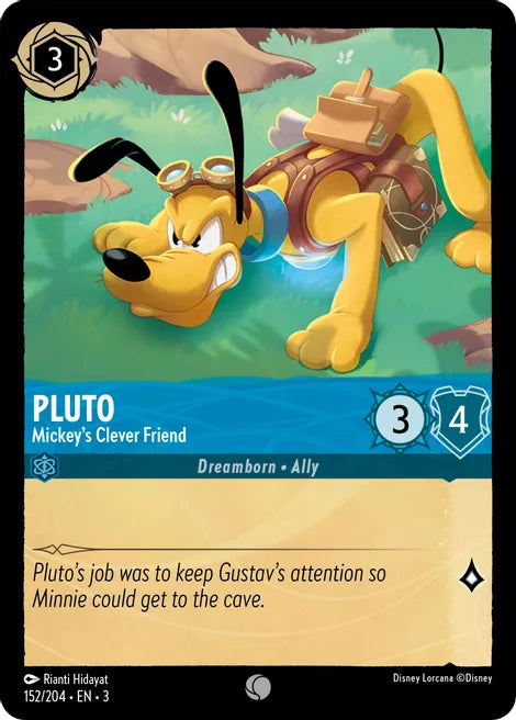 152	Pluto - Mickey's Clever Friend	Disney Lorcana Into the Inklands Common TCG CARD