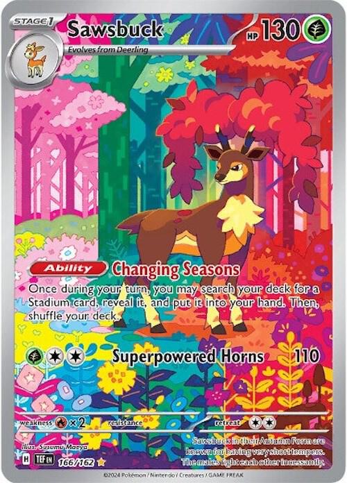 Pokemon TCG! Sawsbuck - 166/162 - SV05: Temporal Forces (TEF)