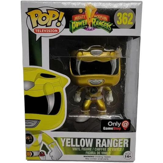 Funko Pop! Mighty Morphin Power Rangers - Yellow Ranger (Metallic) 362 GameStop Exclusive (VAULTED) + Free Protector