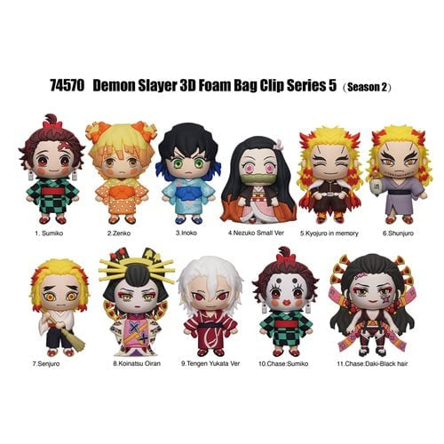 Demon Slayer Series 5 Mystery 3D Foam Figural Bag Clip (One Variation Chosen at Random)