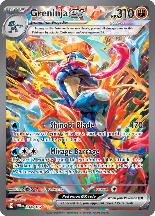 Pokemon TCG! Greninja ex - 214/167 - SV06: Twilight Masquerade (TWM)