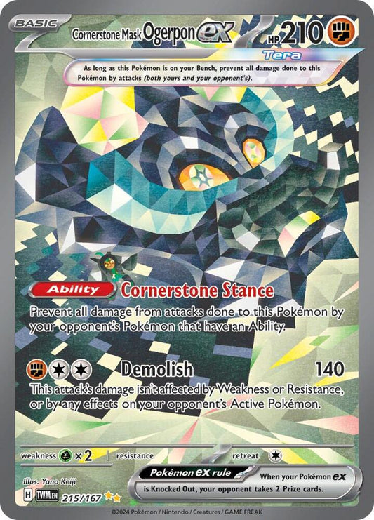 Pokemon TCG! Cornerstone Mask Ogerpon ex - 215/167 - SV06: Twilight Masquerade (TWM)