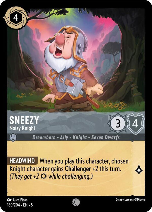 Disney Lorcana - Sneezy - Noisy Knight - Shimmering Skies (5)