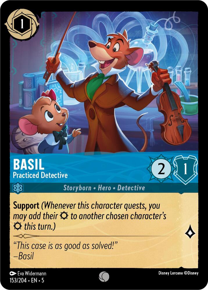 Disney Lorcana - Basil - Practiced Detective - Shimmering Skies (5)