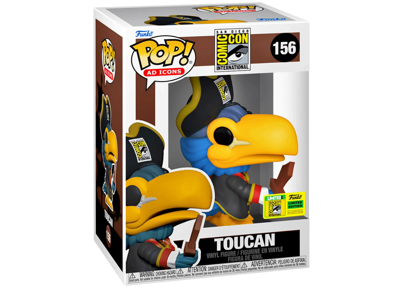 Funko Pop! San Diego Comic Con International Exclusive Toucan 156 Figure + Pop Protector