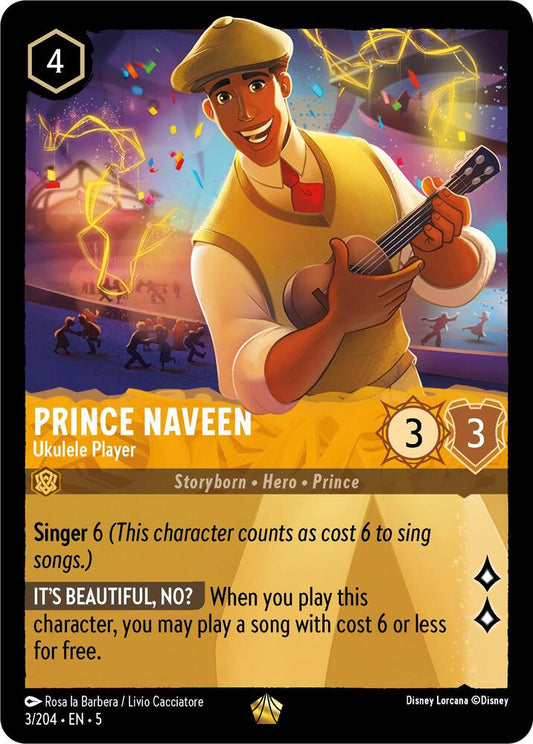 Disney Lorcana - Prince Naveen - Ukulele Player - Shimmering Skies (5)