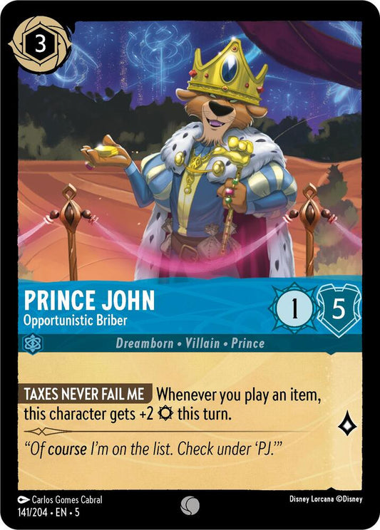 Disney Lorcana - Prince John - Opportunistic Briber - Shimmering Skies (5)