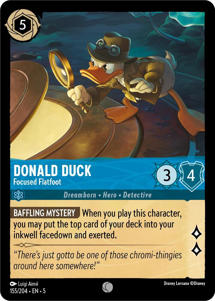 Disney Lorcana - Donald Duck - Focused Flatfoot - Shimmering Skies (5)