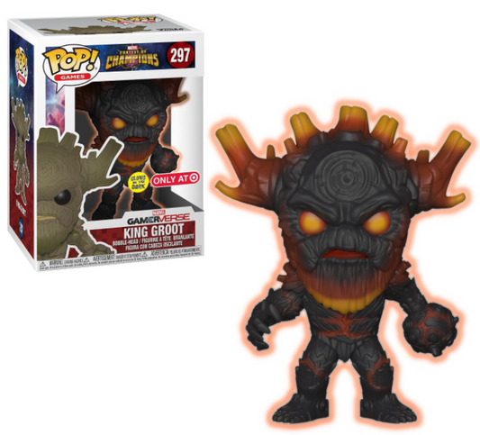 Funko POP! Marvel Games: King Groot #297 - Gitd Target + PROTECTOR!