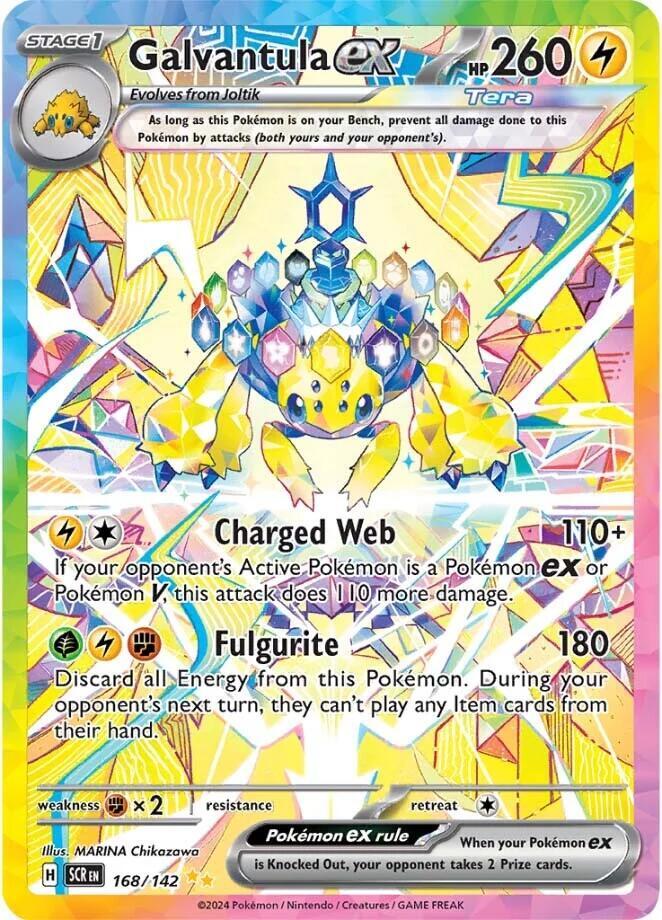 Pokemon TCG! Galvantula ex - 168/142 - SV07: Stellar Crown (SV07)