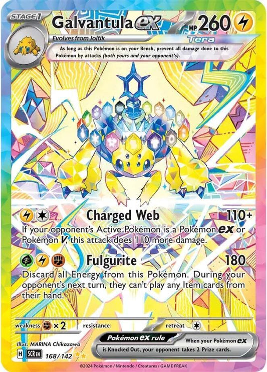 Pokemon TCG! Galvantula ex - 168/142 - SV07: Stellar Crown (SV07)