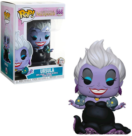 Funko Pop Disney 3.75 Inch Action Figure The Little Mermaid - Ursula #568 + Pop Protector (Slight Bow-Ware)