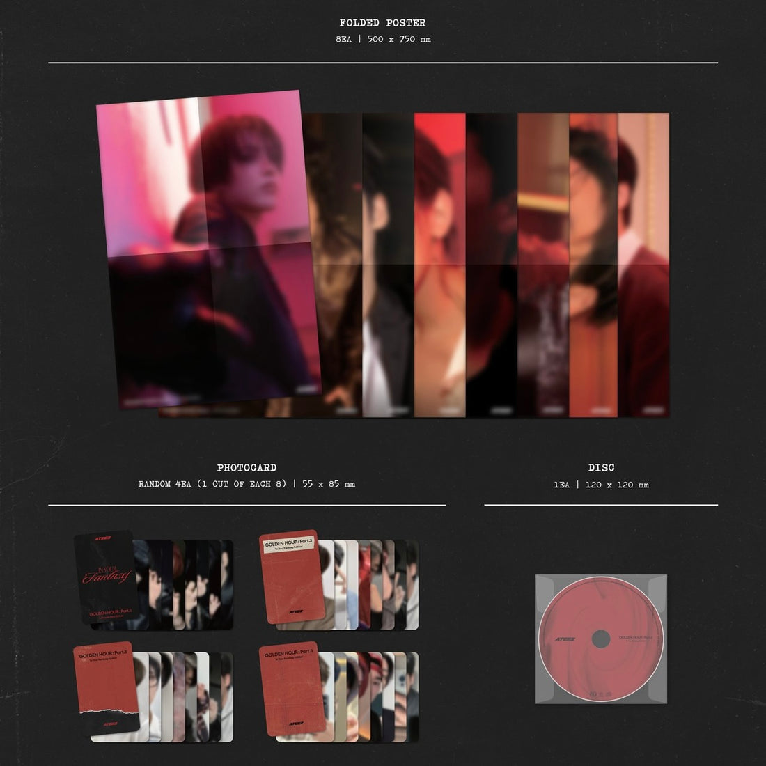 K-POP ATEEZ - 12TH MINI ALBUM [GOLDEN HOUR : PART.3 IN YOUR FANTASY EDITION] (LIMITED)]
