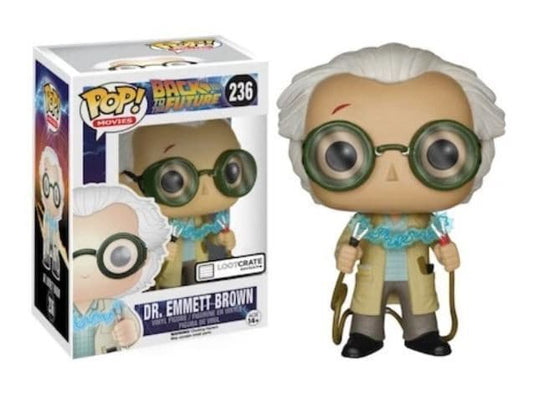 Funko Pop! Back to the Future Dr. Emmett Brown 236 Loot Crate Exclusive + Free Protector