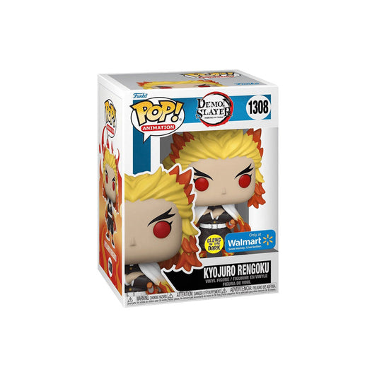 Funko Pop! Demon Slayer Kyojuro Rengoku 1308 Glows In The Dark Walmart Exclusive + Free Protector