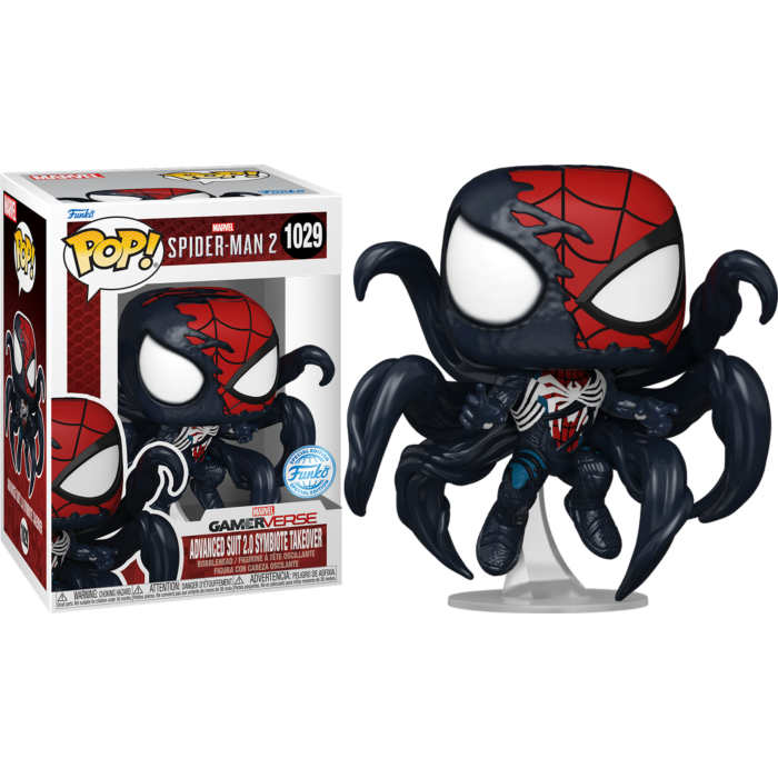 Funko Pop! Marvel GamerVerse Spider-Man 2 : Advanced Suit 2.0 Symbiote Takeover 1029 Funko Special Edition + Pop Protector