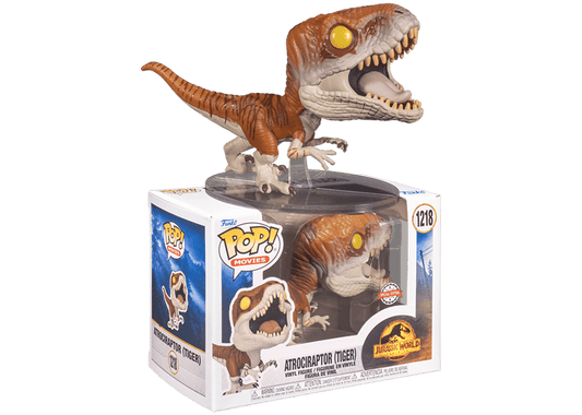 Funko Pop! Jurassic World : Atrociraptor (Tiger) 1218 Special Edition + Pop Protector