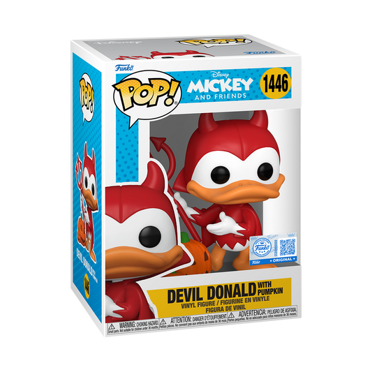 Funko Pop! Disney Mickey and Friends - Devil Donald with Pumpkin 1446 Funko Special Edition Figure + Pop Protector