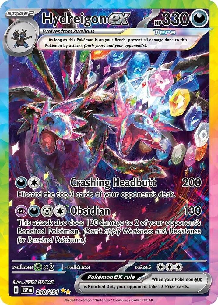 Pokemon TCG! Hydreigon ex - 240/191 - SV08: Surging Sparks (SV08)