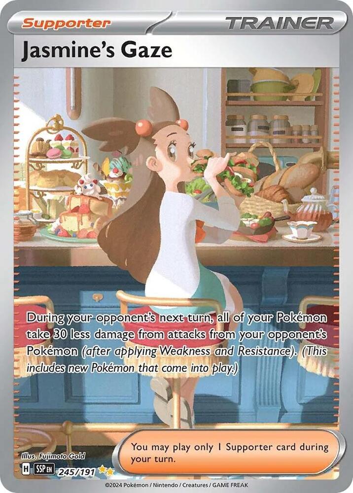 Pokemon TCG! Jasmine's Gaze - 245/191 - SV08: Surging Sparks (SV08)