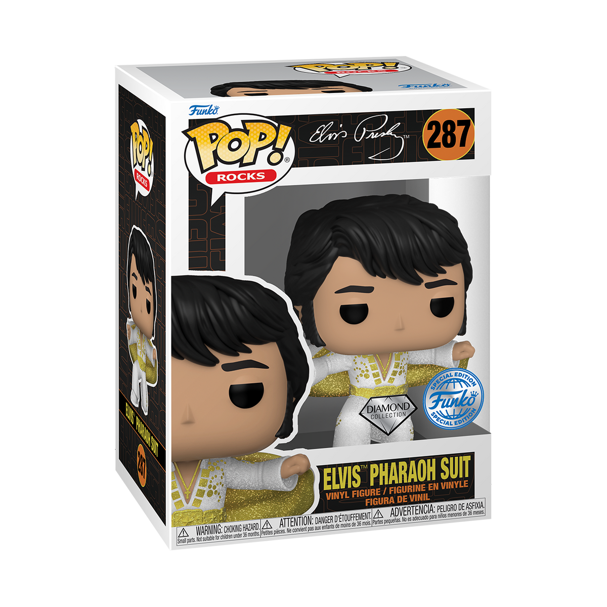 Funko Pop! Elvis Presley - Elvis Pharaoh Suit Diamond Funko Special Edition + Free Protector