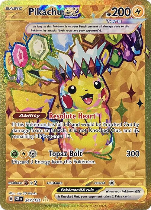 Pokemon TCG! Pikachu ex - 247/191 - SV08: Surging Sparks (SV08)
