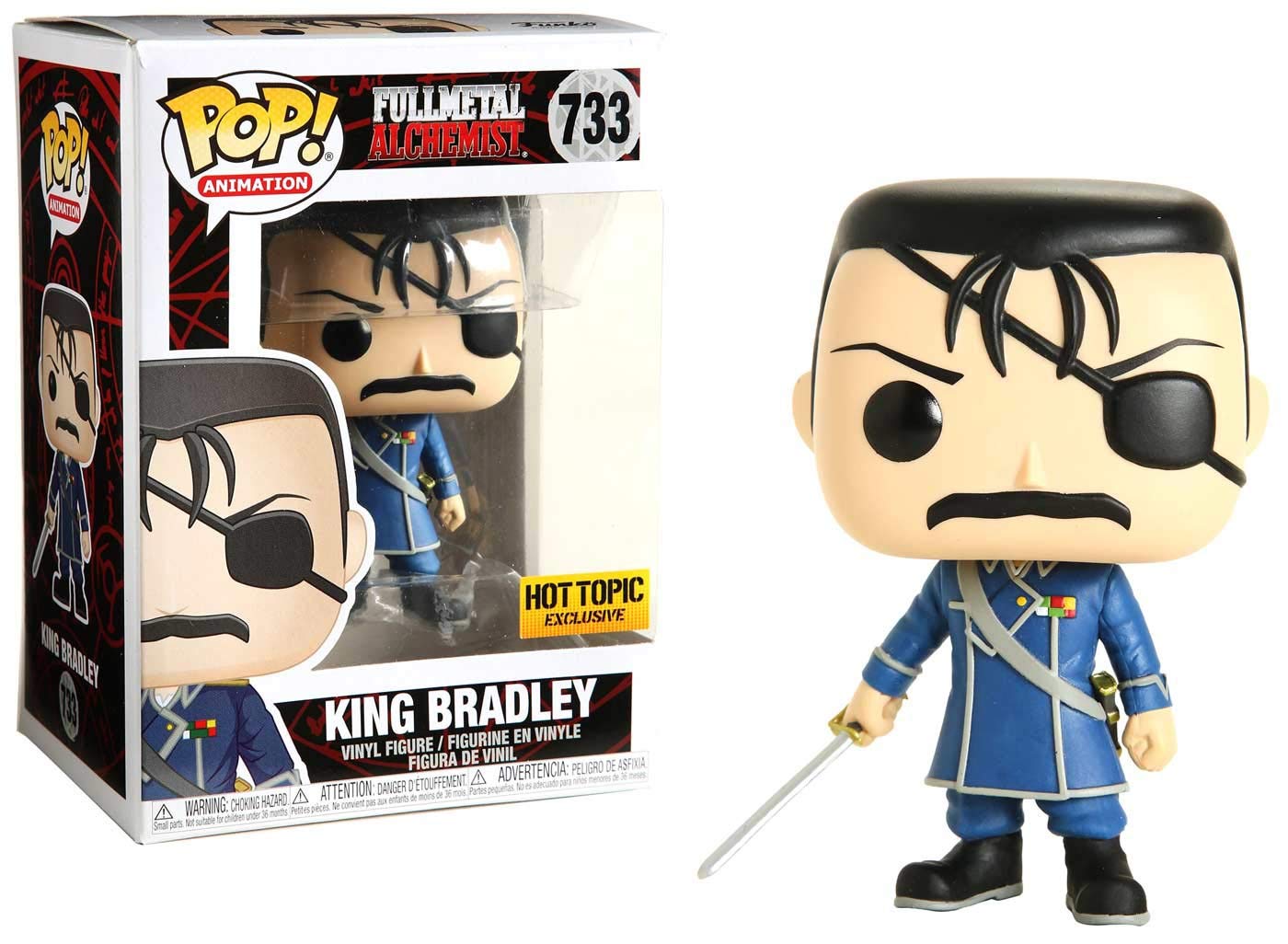 Funko Pop! Fullmetal Alchemist Brotherhood - King Bradley 733 Hot Topic Exclusive Figure + Pop Protector