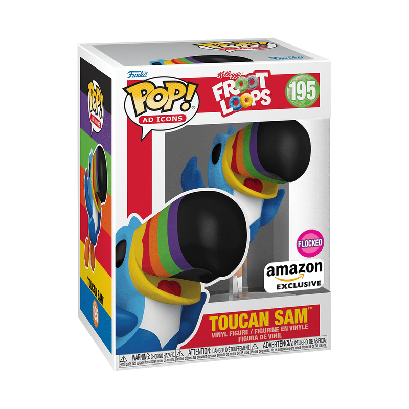 Funko Pop! Froot Loops - Toucan Sam 195 Amazon Exclusive Flocked Figure + Pop Protector