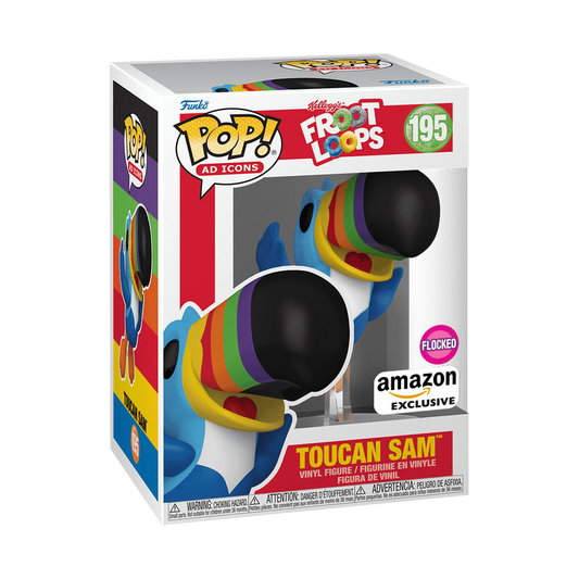 Funko Pop! Froot Loops - Toucan Sam 195 Amazon Exclusive Flocked Figure + Pop Protector