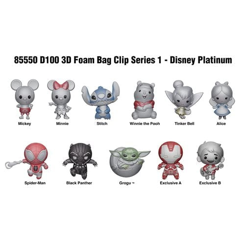 Disney 100 Series 1 Mystery 3D Foam Figural Bag Clip (One Variation Chosen at Random)