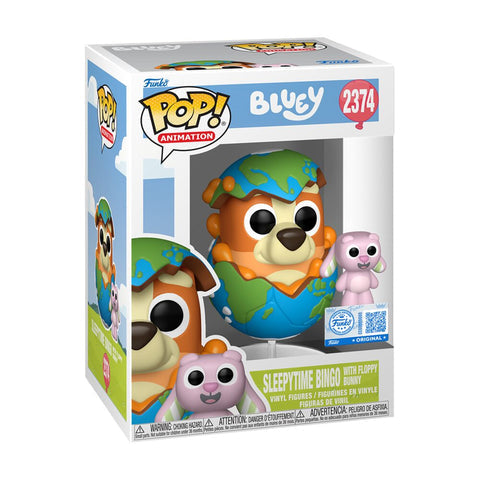 Funko Pop! Bluey - Sleepytime Bingo with Floppy Bunny Figure 2374 Funko Special Edition + Pop Protector