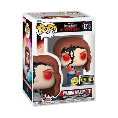 Funko Pop! Marvel Studios - Doctor Strange in the Multiverse of Madness - Wanda Maximoff 1216 Glows in the Dark EE Exclusive + Free Protector