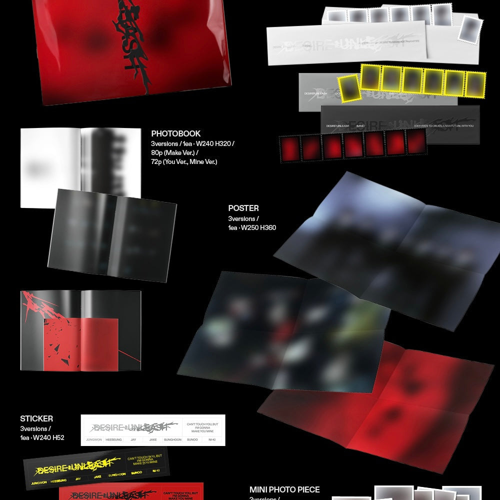 K-POP ENHYPEN - 6TH MINI ALBUM [DESIRE : UNLEASH] MAKE VERSION.