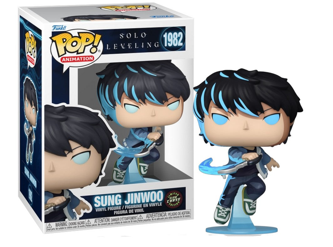Funko Pop! Solo Leveling - Sung Jinwoo 1982 GLOW CHASE + Pop Protector