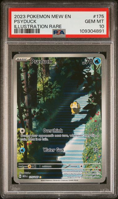 Pokemon TCG! 2023 POKEMON MEW EN-151 #175 PSYDUCK ILLUSTRATION RARE PSA 10