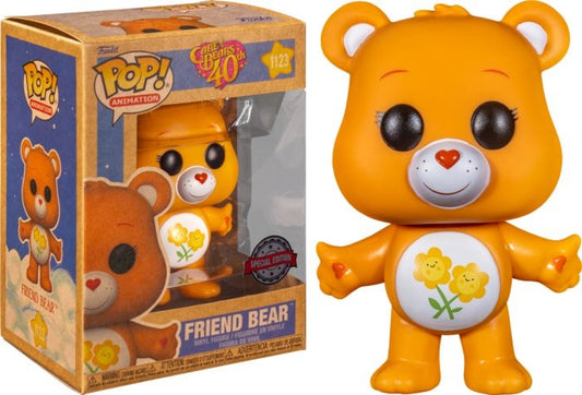 Funko Pop! Care Bears 40th Anniversary: Friend Bear 1123 Special Edition + Pop Protector