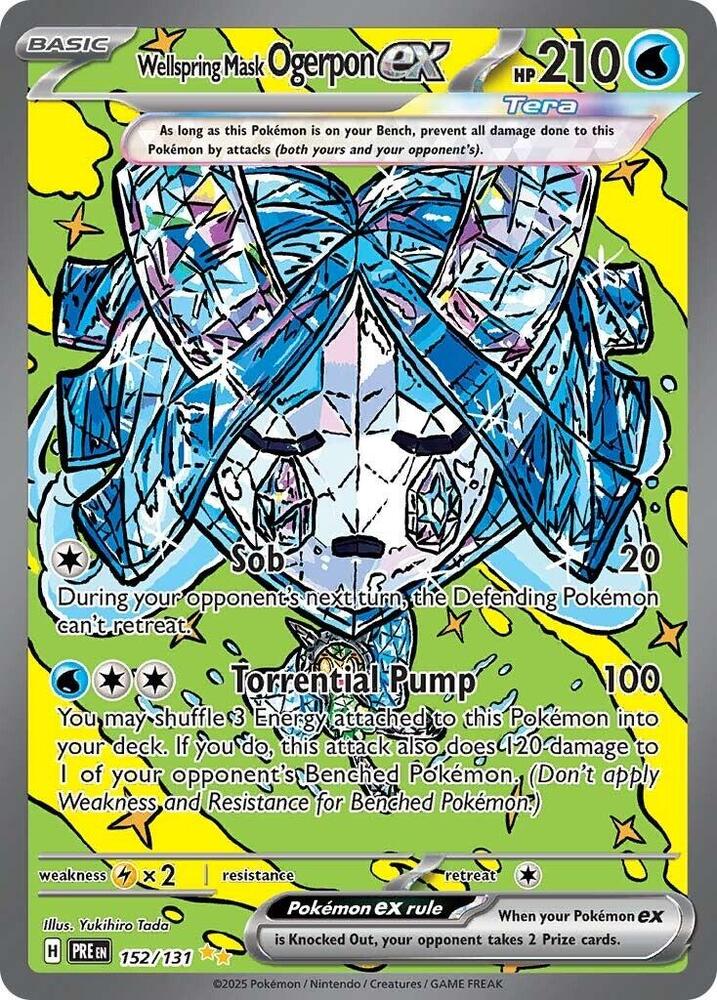 Pokemon TCG! Wellspring Mask Ogerpon ex - 152/131 - SV: Prismatic Evolutions (PRE)