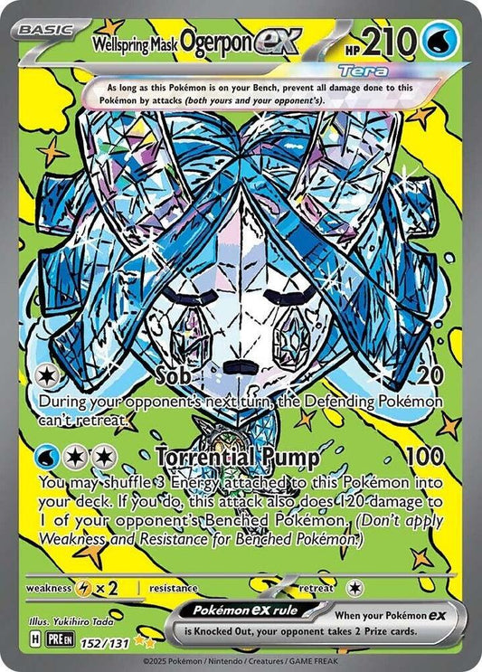 Pokemon TCG! Wellspring Mask Ogerpon ex - 152/131 - SV: Prismatic Evolutions (PRE)