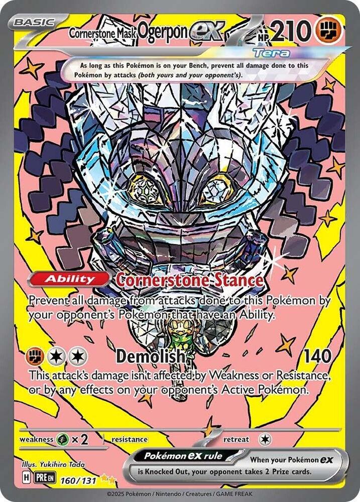 Pokemon TCG! Cornerstone Mask Ogerpon ex - 160/131 - SV: Prismatic Evolutions (PRE)