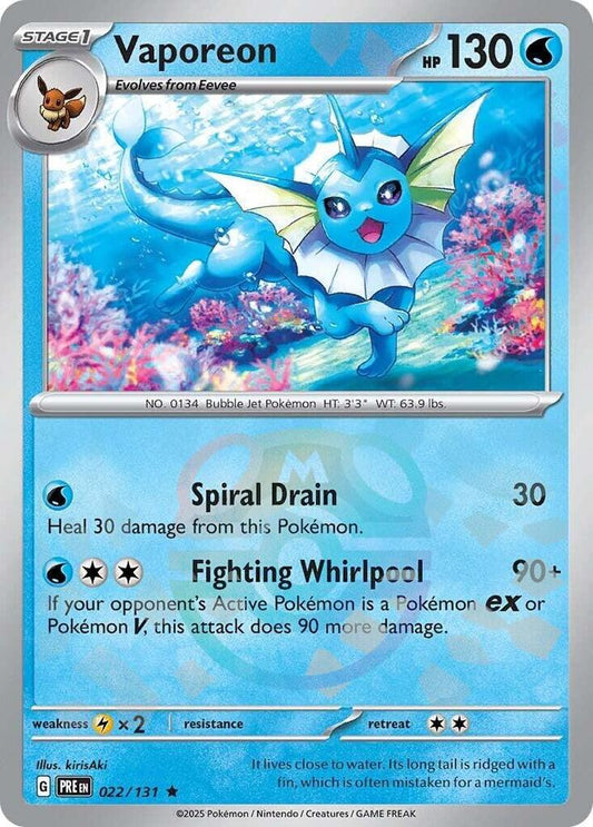 Pokemon TCG! Vaporeon (Master Ball Pattern) - SV: Prismatic Evolutions (PRE