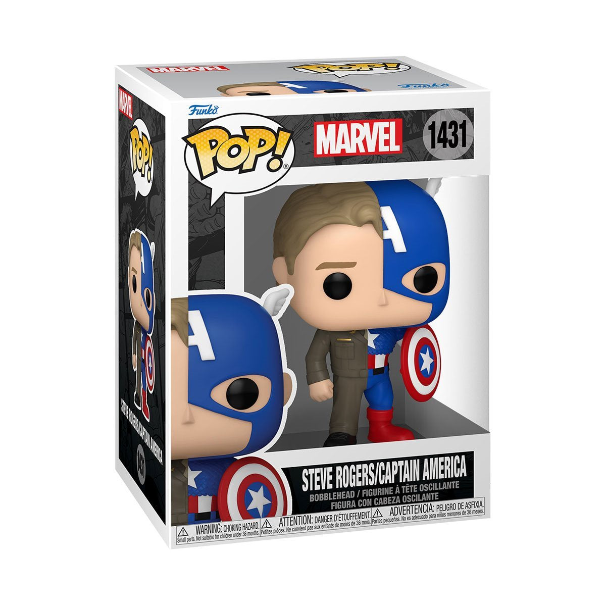 Funko Pop! Marvel Steve Rogers / Captain America 1431 + Free Protector