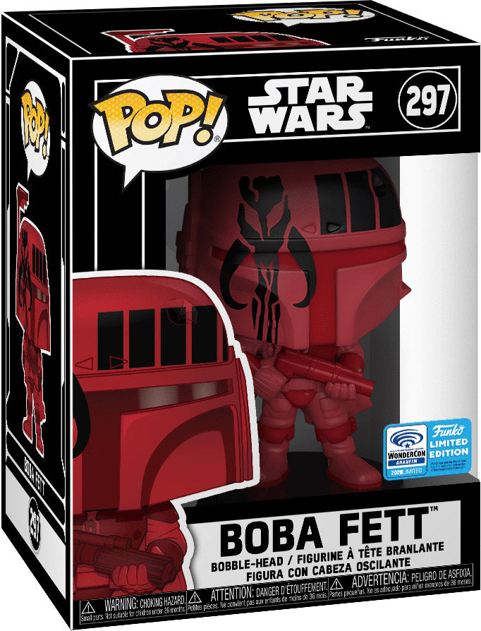 Funko Pop! Star Wars Boba Fett 297 Funko 2020 WonderCon Anaheim Exclusive + Free Hardstack Protector (slight box ware)