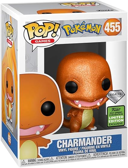 Funko POP! Games: Pokemon #455 Charmander Diamond Collection 2021 spring convention + PROTECTOR!