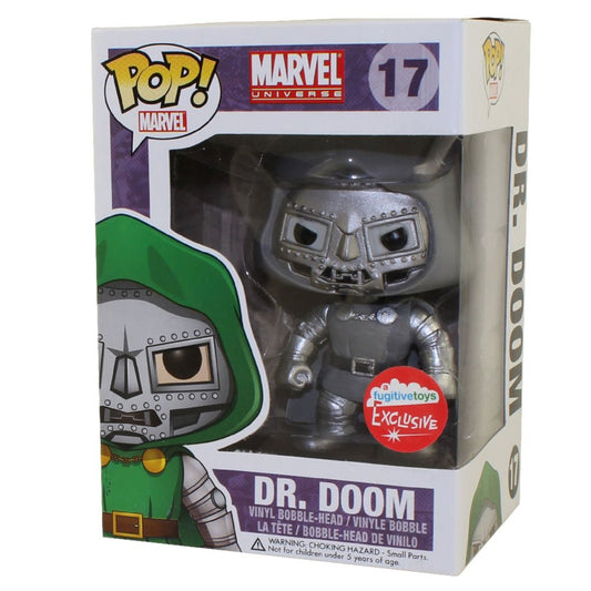 Funko POP! Marvel Universe #17 - DR DOOM Fugitive Toys Exclusive + PROTECTOR!