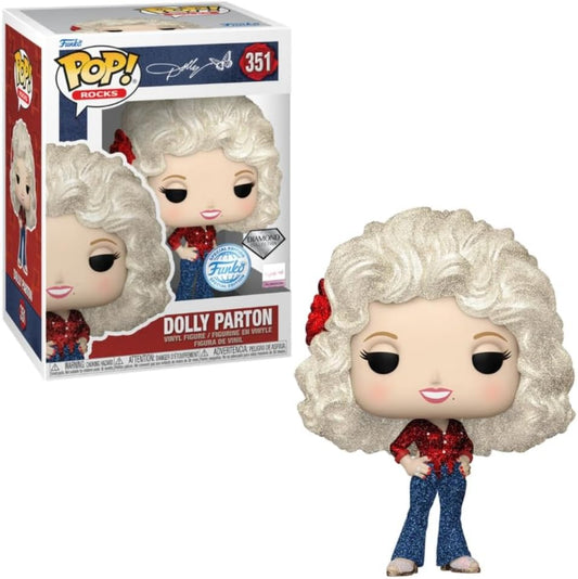 Funko Pop! Dolly Parton '77 Tour Diamond Funko Special Edition Glitter #351 + PoP Protector