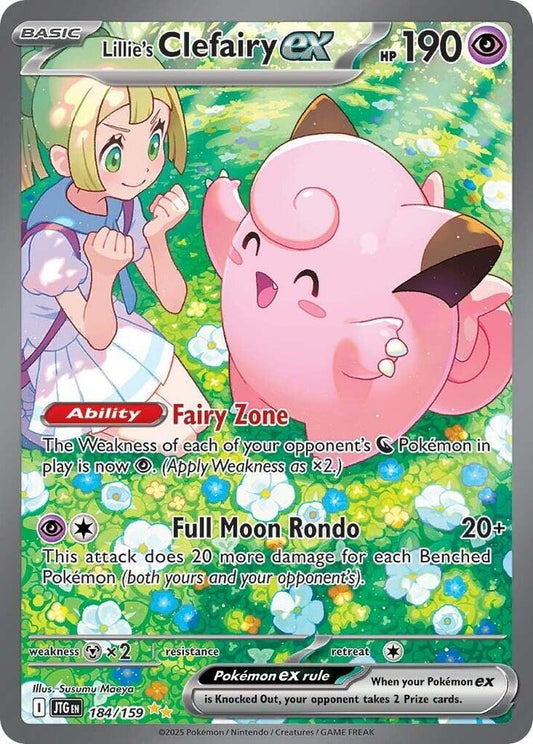 Pokemon TCG! Lillie's Clefairy ex - 184/159 - SV09: Journey Together (JTG)