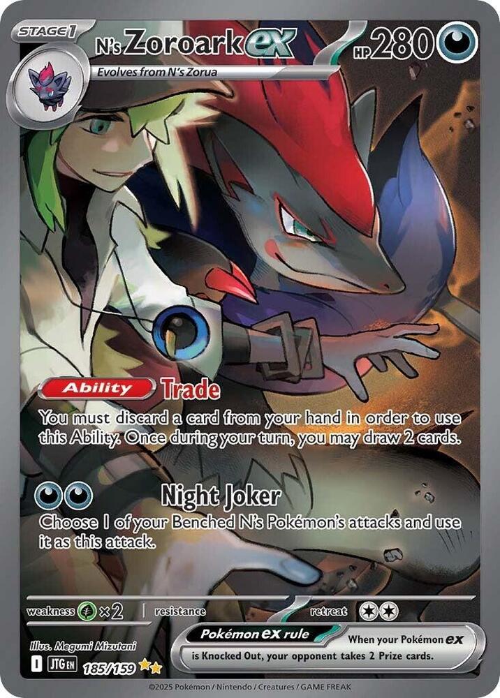 Pokemon TCG! N's Zoroark ex - 185/159 - SV09: Journey Together