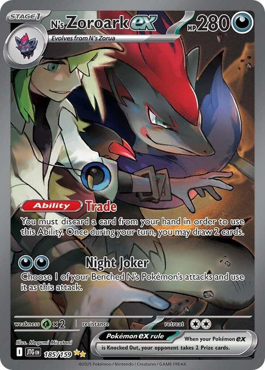 Pokemon TCG! N's Zoroark ex - 185/159 - SV09: Journey Together