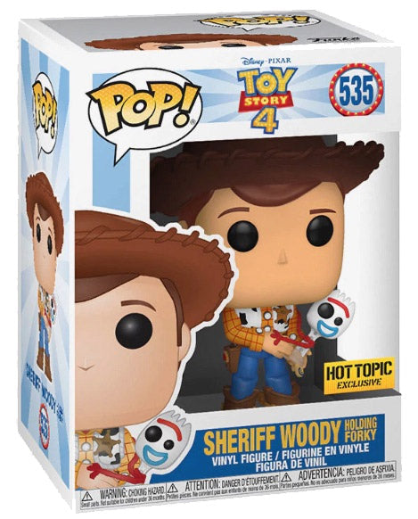 Funko Pop! Disney Pixar Toy Story 4 Sheriff Woody Holding Forky Hot Topic Exclusive 535 + Free Protector