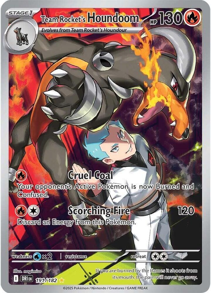 Pokemon TCG! Team Rocket's Houndoom - 191/182 - SV10: Destined Rivals (DRI)